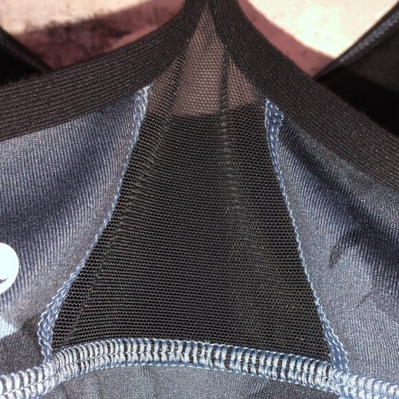 LULULEMON Black Gray Camo Flow Y Mesh Panel Razor Back Sports Bra Size 6 - Picture 8 of 16